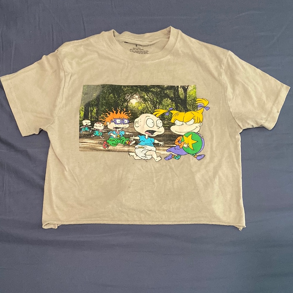Rugrats, crop top, brown w/ graphic design, made w/ cotton